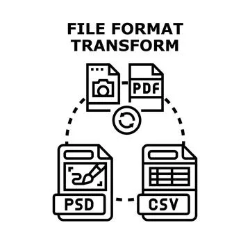 File format transform data converting concept Stock Illustration