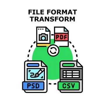 File format transform data converting concept Stock Illustration