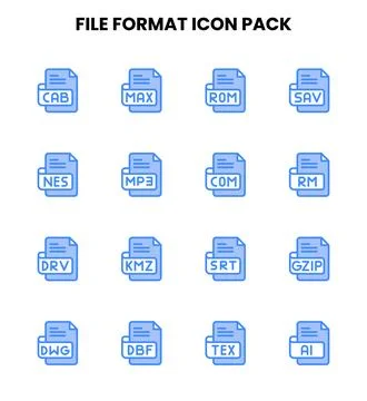 File Format Two Colour Graphics Icons Pack Illustration