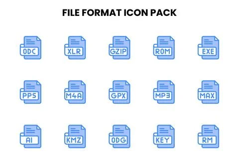 File Format Two Colour Icons Pack Illustration