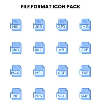File Format Two Colour UI Icons Pack Stockillustratie