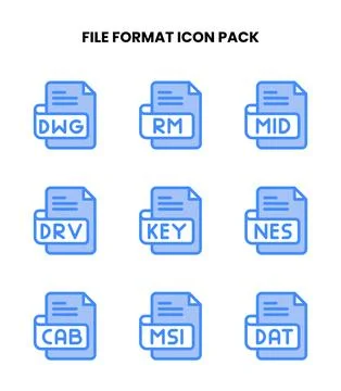 File Format Two Colour UI Icons Pack Stock Illustration