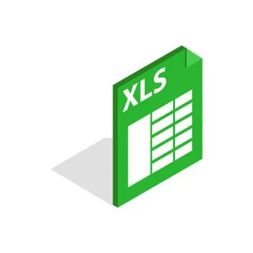 File format xls icon, isometric 3d style Stock Illustration