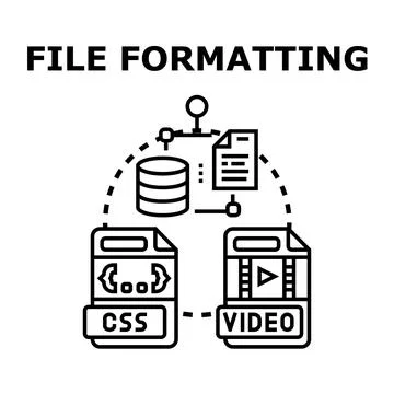 File formatting concept for data processing and storage Stock Illustration