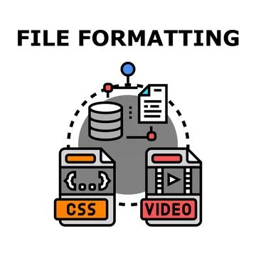 File formatting concept for data processing and storage Stock Illustration