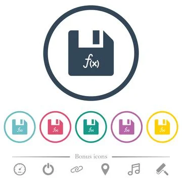 File functions flat color icons in round outlines Stock Illustration