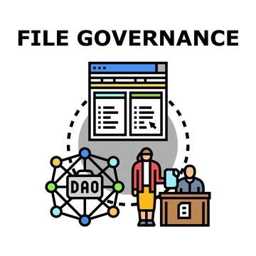 File governance managing data access and distributed control Stock Illustration