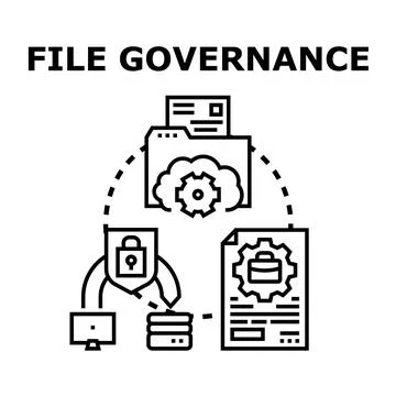 File governance system controlling online information management Stock Illustration