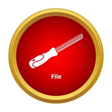 File hand tool shaping icon in red circle Stock Illustration