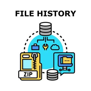 File history concept for data versioning management Stock Illustration