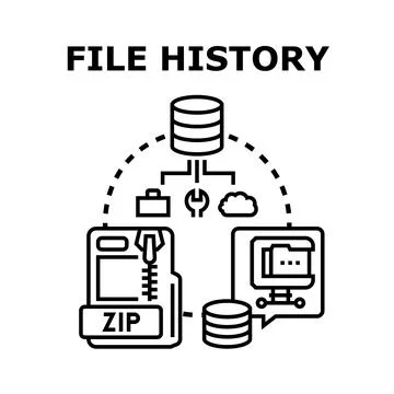 File history concept for data versioning management Stock Illustration