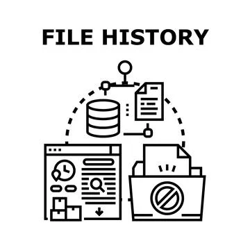File history tracking restoring version control data Stock Illustration