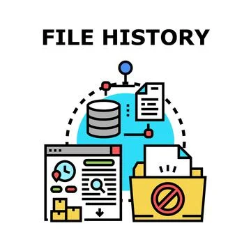 File history tracking restoring version control data Stock Illustration