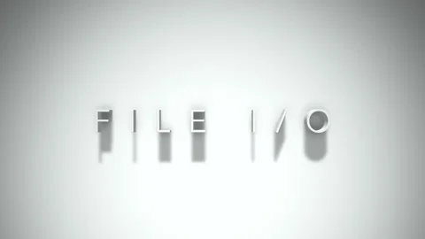File i o 3D title animation with shadows on a white background Stock Footage 297017484