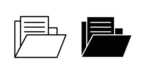 File icon collection in black, Line icons, flat symbols Stock-Illustration
