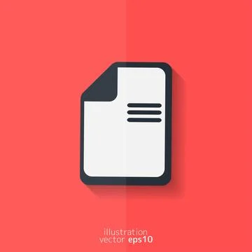File icon. Data symbol. Document format flat design. Illustrazione stock