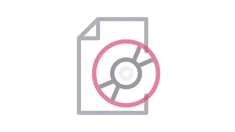 A file icon featuring a disc symbol, representing digital storage or media. Stock Footage 334834142