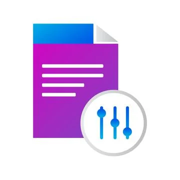 File icon. file with adjustmen icon. gradient style vector icon Illustrazione stock