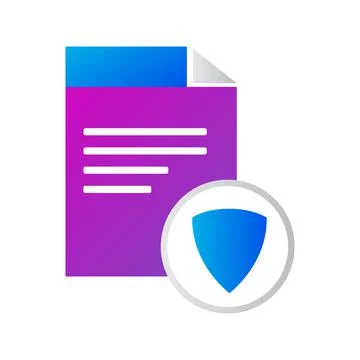 File icon. file with security shield icon. gradient style vector icon Stock Illustration