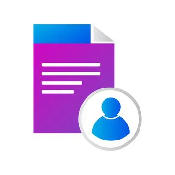 File icon. file with user profile icon. gradient style vector icon Stock Illustration