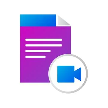File icon. file with video button icon. gradient style vector icon Stock Illustration
