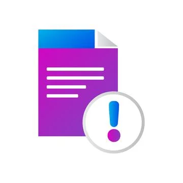 File icon. file with warning icon. gradient style vector icon Stock Illustration