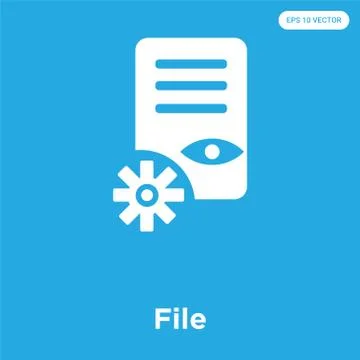File icon isolated on blue background Free Stock Illustration