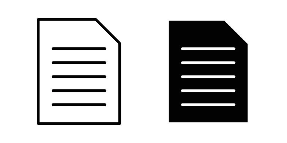 File icon linear versions pack on white background Stock Illustration