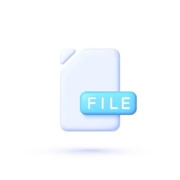 File Icon for paper design. 3d illustration on white backdrop. Vector 3d Stock Illustration