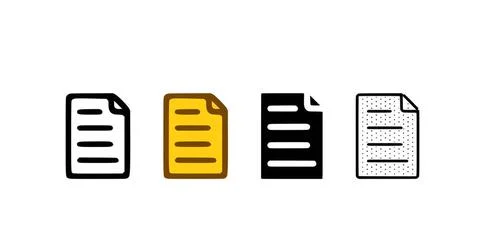  File icon set in different styles. Document symbol vector illustration is... Stock Photos