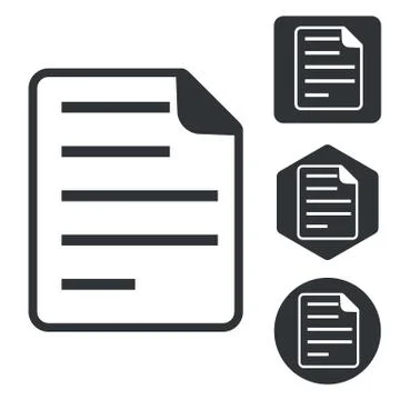 File icon set, monochrome Stock Illustration