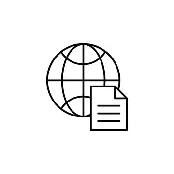 File icon. Simple line, outline vector of globe icons for ui and ux, website or Stock Illustration