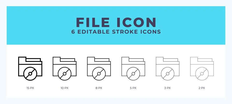 File icon vector for web. And mobile app. Editable stroke outline icon. Stock Illustration