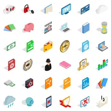 File icons set, isometric style Stock-Illustration