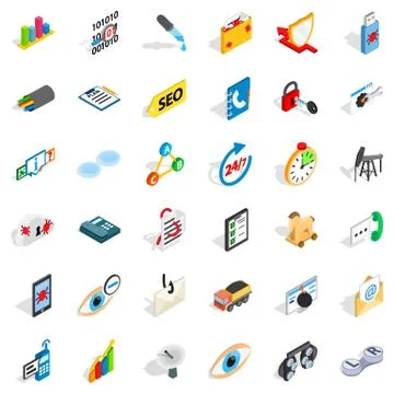 File icons set, isometric style Stock Illustration