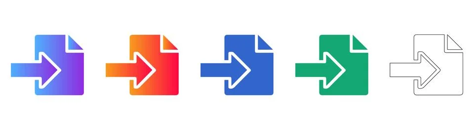 File Import or Data Entry Icon Set Stock Illustration