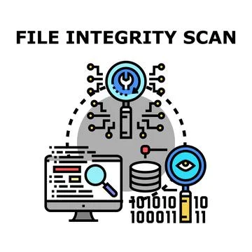 File integrity scan detecting system security threats Stock-Illustration