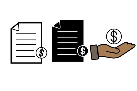 File invoice icon flat simple icon. Liner version Ilustração Stock