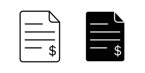 File invoice icon symbol, outline icons Stock Illustration