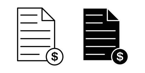 File invoice icon symbol. Vector illustration pack in black color. Illustrazione stock