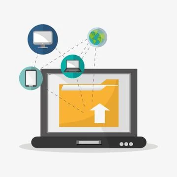 File laptop and document design Stockillustratie