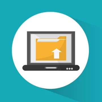 File laptop and document design 库存插图