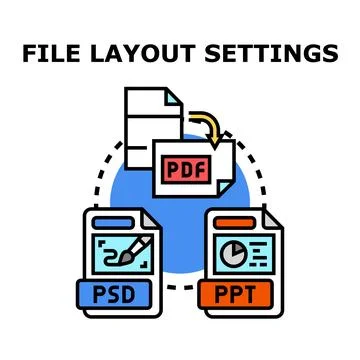 File layout settings adjusting document format options Stockillustratie