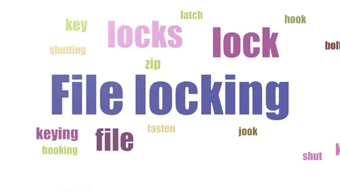 File Locking Tag Cloud Animated Isolated Stock Footage 103654468