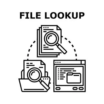 File lookup concept in digital document management system Stock Illustration
