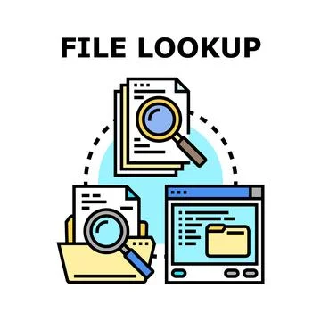 File lookup concept in digital document management system Stock Illustration
