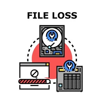 File loss data recovery system repair concept Stock Illustration