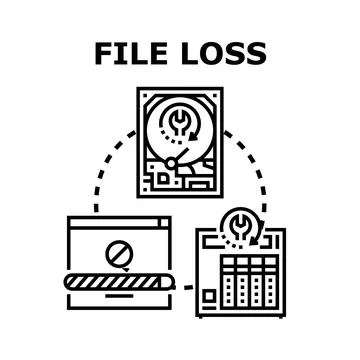 File loss data recovery system repair concept Stock Illustration