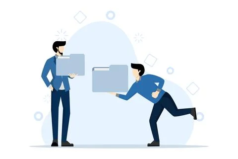 File management concept, storage, cloud system, memory, internet, files. Stock Illustration