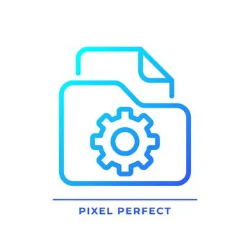 File management pixel perfect gradient linear vector icon Stock Illustration